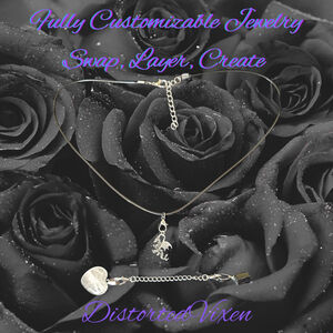 Clear Quartz & Black Tourmaline Interchangeable Necklace | Dragon Charm |